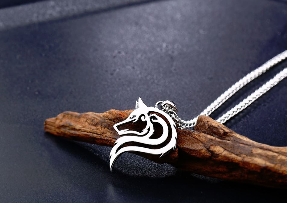 Colar Masculino Viking Wolf - Aço Inoxidável