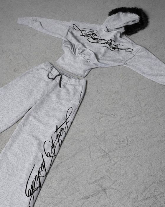 Спортивний костюм y2k, весна/літо, з хутром на капюшоні