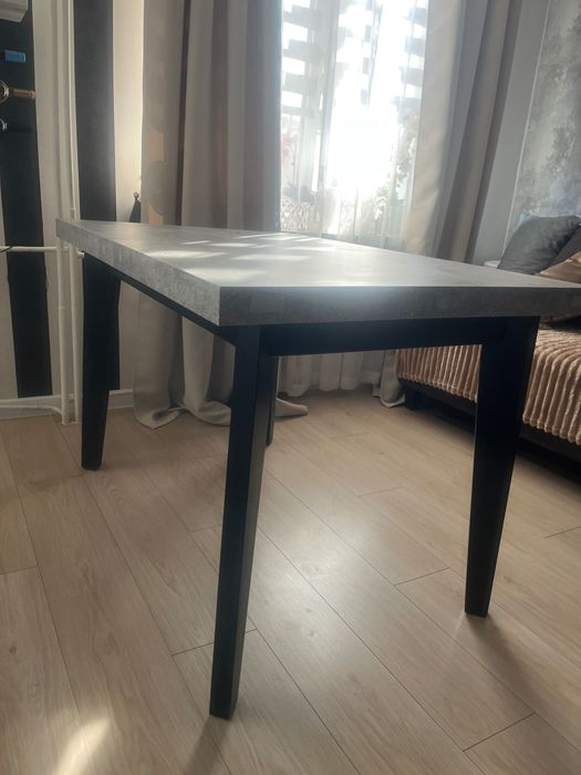 Stół rozkladany szary beton 120/80 Loft Industrial