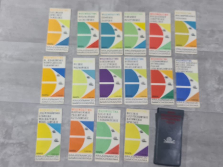 Stare Mapy województw PRL 16 sztuk komplet