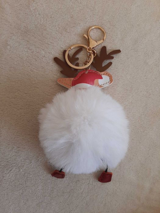 NOWY - Breloczek łoś w kolorze białym