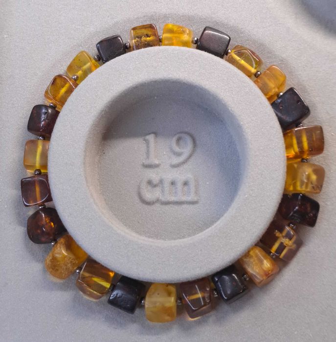 Bransoletka z bursztynu, BURSZTYN bałtycki kostka nieregularna #849