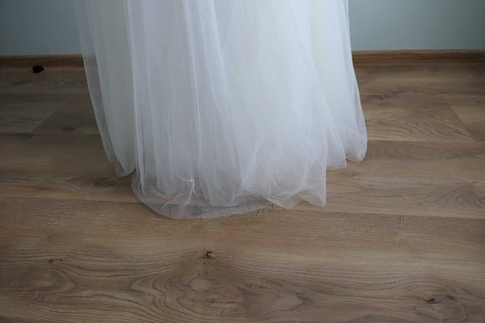 Suknia ślubna Amy Love, boho, rustykalna, kolor śmietanowy