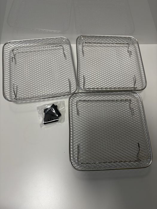 Zestaw 3 koszy/rusztów do frytownicy beztluszczowej air fryera 20x20cm