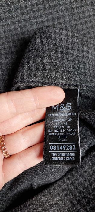 Spodnie Marks&Spencer 20/48 46 pepitka pas gumka strecz Wiskoza