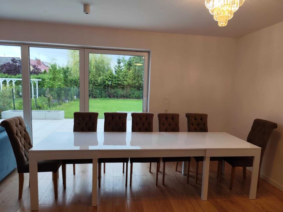 Stół rozkładany Wenus biały połysk 160-300 cm