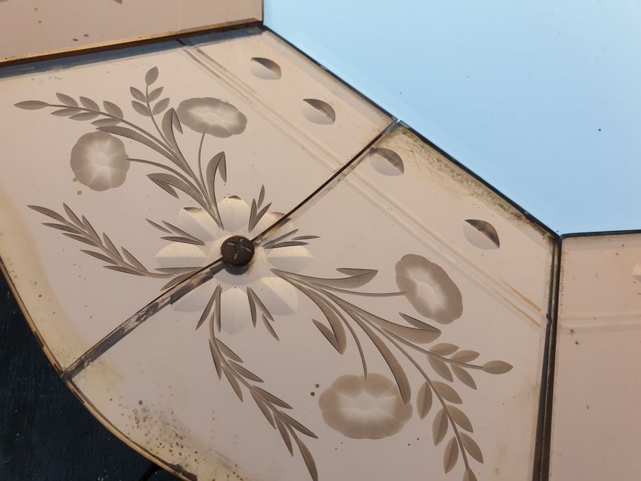 fantástico antigo espelho veneziano de parede