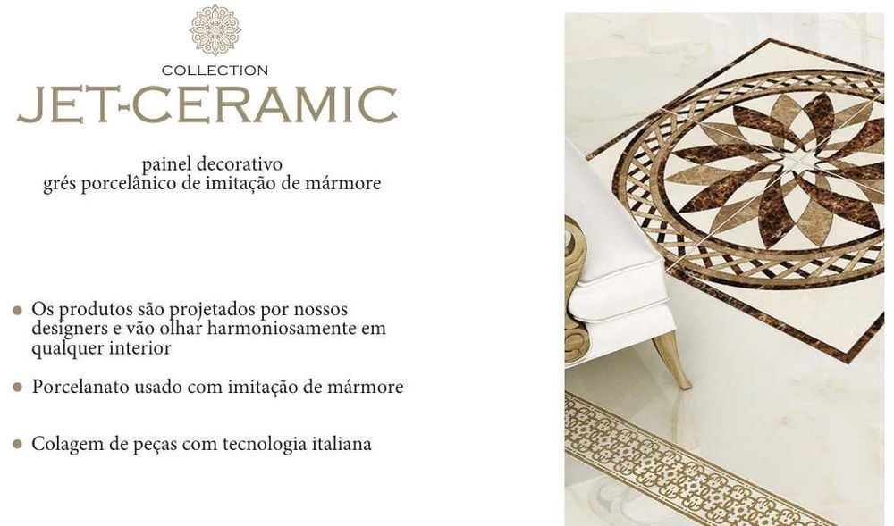 Painéis decorativos em grés porcelânico – Coleção JET-CERAMIC
