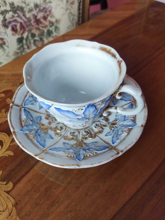 Miśnia Meissen duża filiżanka ze spodkiem