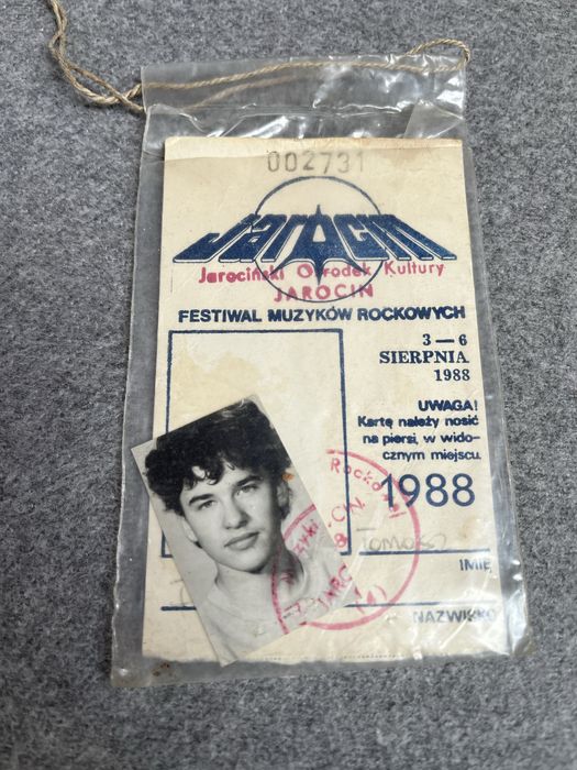 Karta wstępu karnet imienny Jarocin 1988 rok