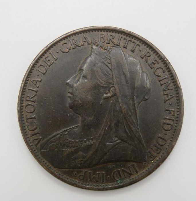 Moeda de 1 centavo da Grã-Bretanha de 1900