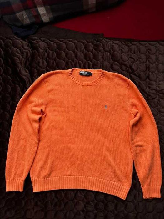 Polo Ralph Lauren vintage sweter grubsza bawełna unisex klasyk premium