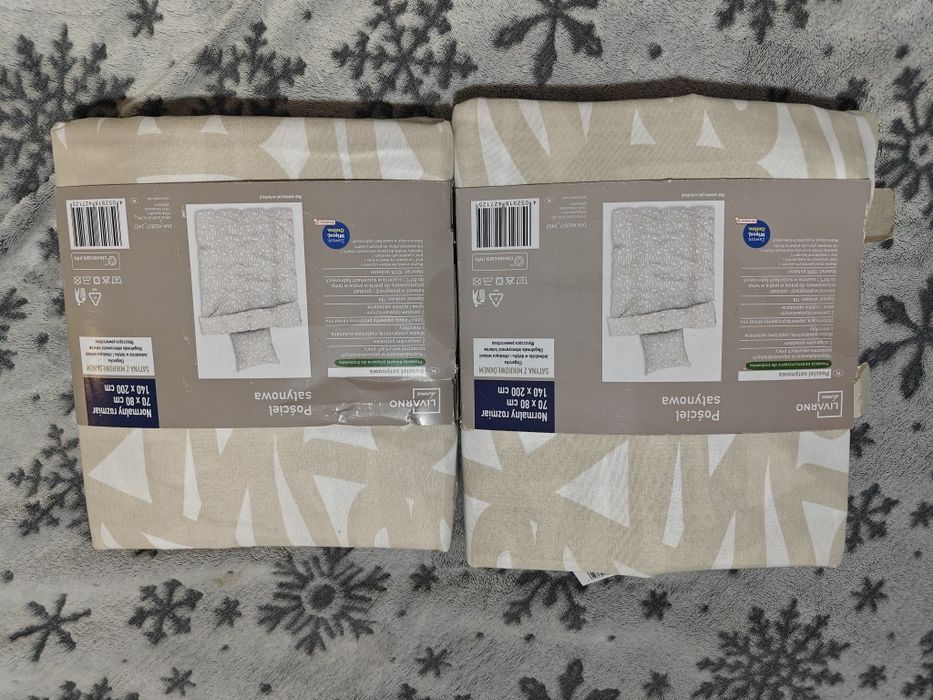 Zestaw 2 kompletów pościeli satynowej o wymiarach 140x200