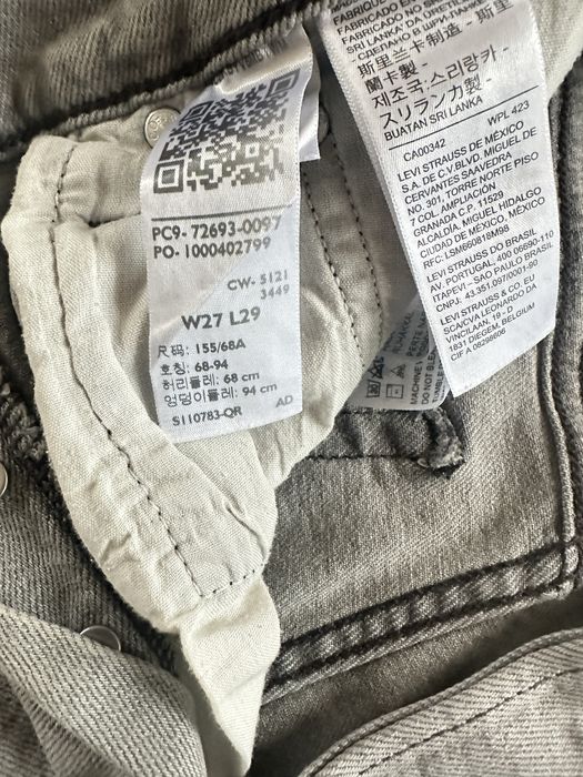 Джинси жіночі Levis сірі розмір 27 Ribcage straight ankle