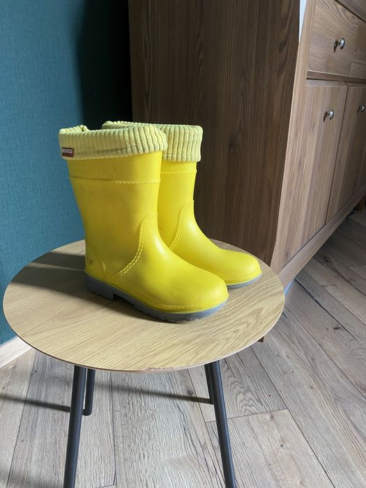Резинові жовті чоботи з утеплювачем 30-30,5-31 р. Alisa Line
