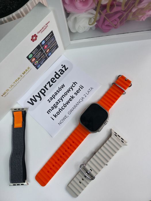 Smartwatch HK Ultra Max – AMOLED 2,12", połączenia Bluetooth, nowy
