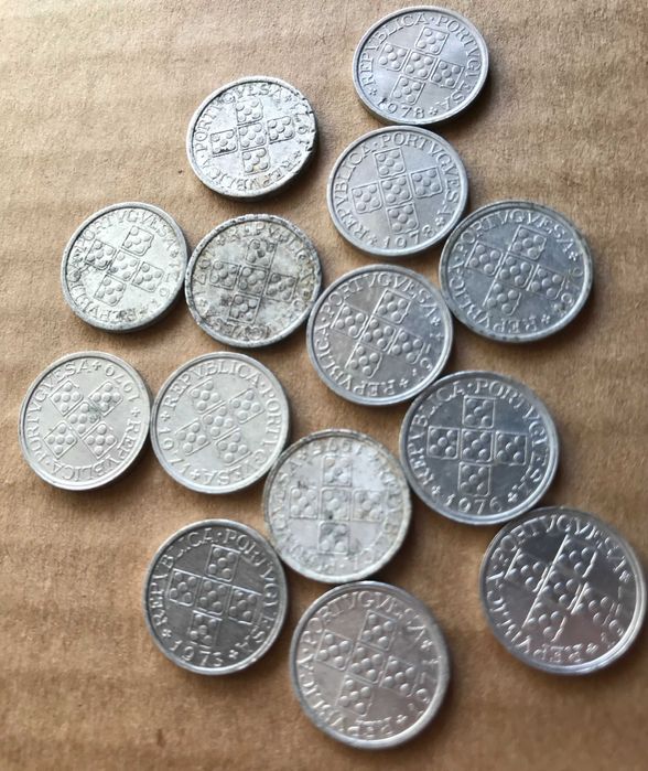 Moedas de 2 a 20 centavos, vários anos