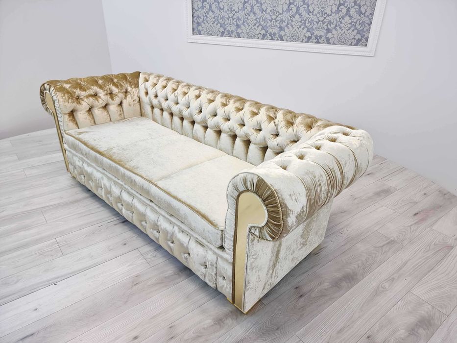 Sofa Chesterfield GLOSS 3-osobowa z funkcją spania