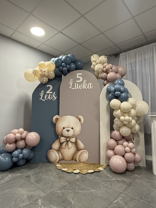 Ścianka balonowa na chrzciny, roczek, urodziny, komunia święta