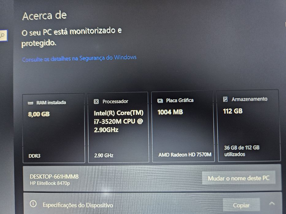 HP Elitebock 8470p i7-3520M Vpro.8gb DDR3.ssd 120gb.