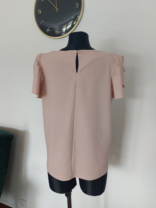 Różowa elegancka bluzka Mohito falbanki S 36 oversize
