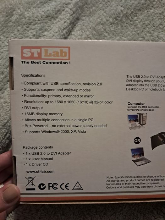 Adapter ST-Lab U-480 USB to DVI Nowy