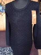 Śliczny sweterek tunika z długim rękawem i kryształkami Swarowskiego