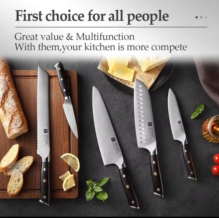 Набор премиум ножей Xinzuo + Подарки(нож, шеф-нож, подставка)