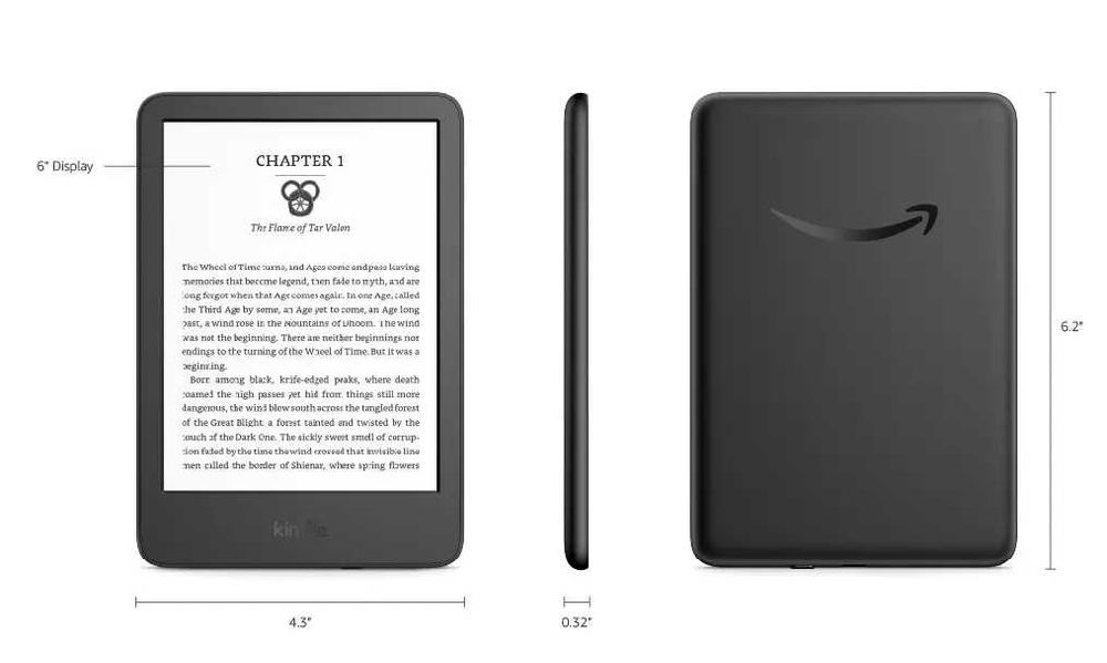 Електронна книга Amazon Kindle 11 th gen 16 Gb (2022) Black Refurbished, підсвітка, 6" E-Ink, Wi-Fi