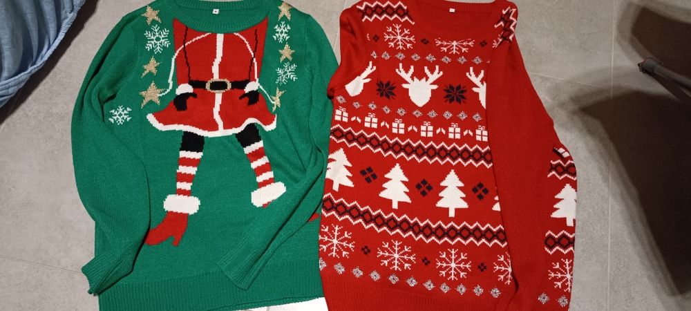 Świąteczne swetry dla pary mąż żona dziewczyna chłopak