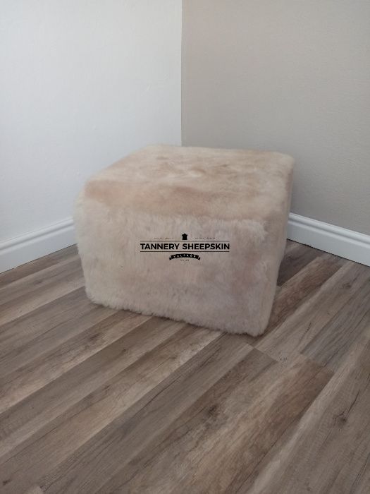 Pufa Pufka Skóra Owcza Naturalna Dekroacja