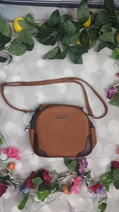 Nowa torebka damska Jingpin – mała, na ramię, z dwoma zamkami, brązowa