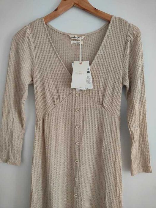 Vestido Midi Springfield - Bege Texturizado (Waffle) - Springfield M