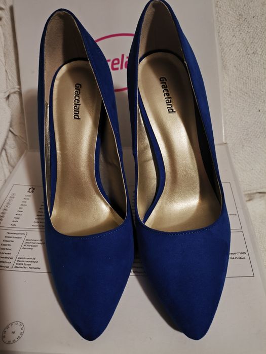 Czułenka Graceland szpilki kobaltowe 37