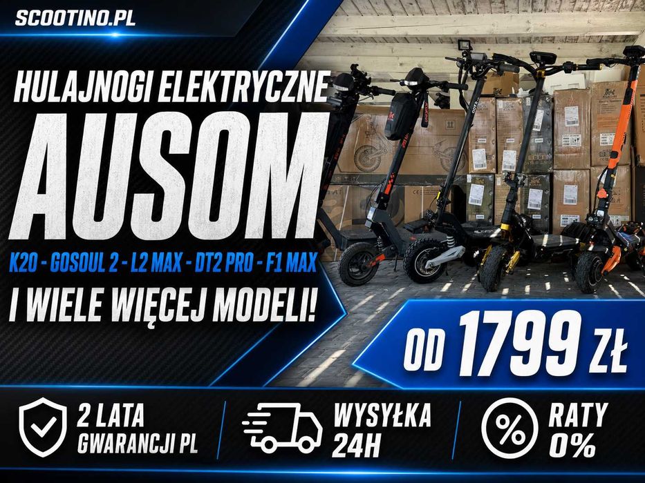 !PROMOCJA! Hulajnoga elektryczna AUSOM NOWA od 1799 zł - 2 LATA GWARANCJI PL, WYSYŁKA 24H, RATY 0%