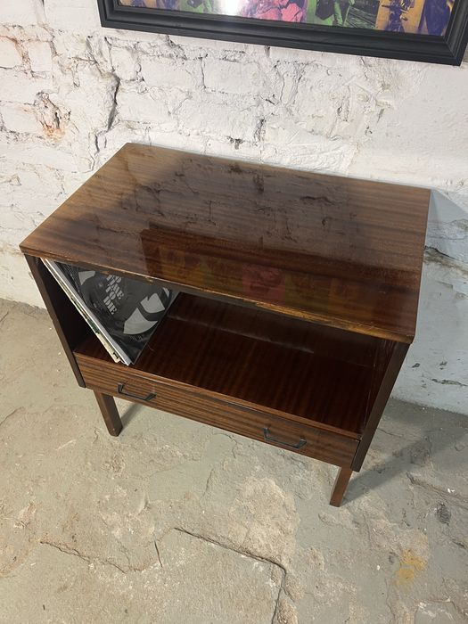 Stolik pod sprzęt rtv gramofon winyle prl vintage retro