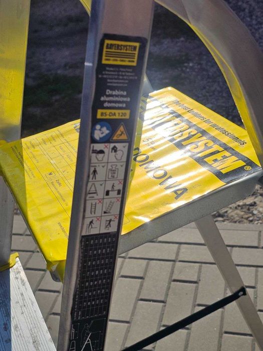 Drabina aluminiowa 4 stopnie, do 120 kg