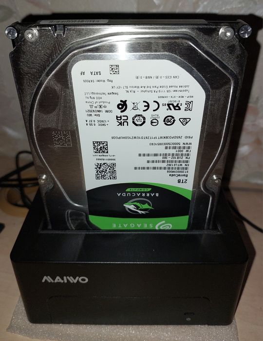 Док-станція Maiwo для HDD 2.5"/3.5" SATA/SSD USB 3.1 (K308C)+HDD 2TB
