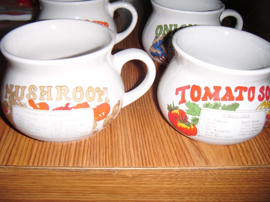 Bulionówki, kubki na zupę z przepisami (4sztuki)