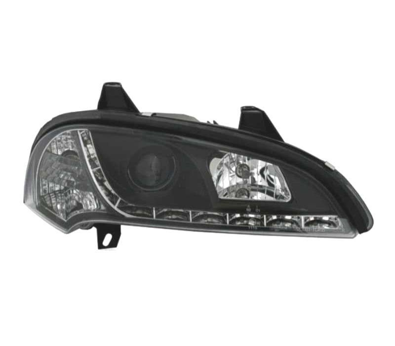 FARÓIS FRONTAIS LUZ DIURNA LED PARA OPEL TIGRA 94- FUNDO PRETO