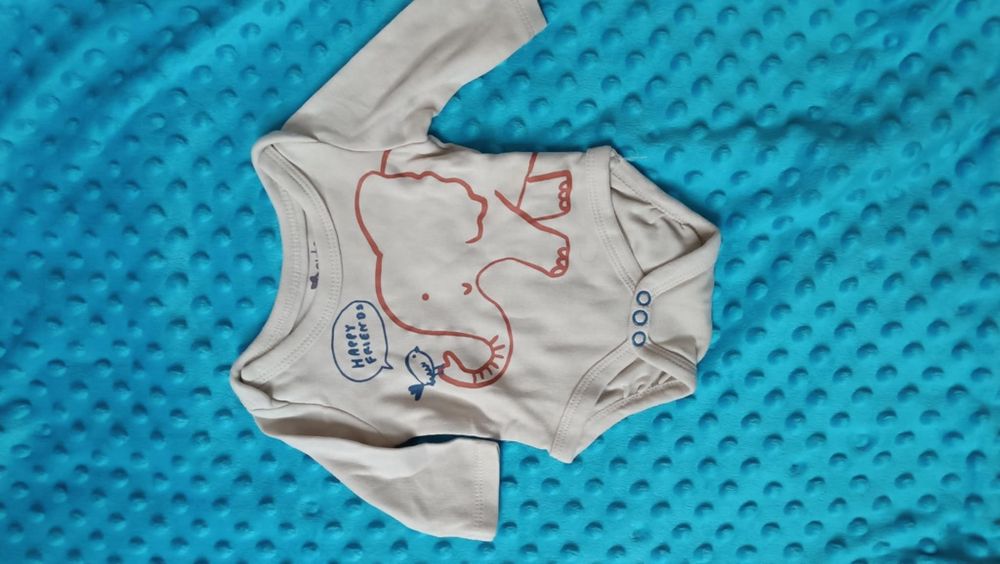 Body niemowlęce z długim rękawem 56 slon