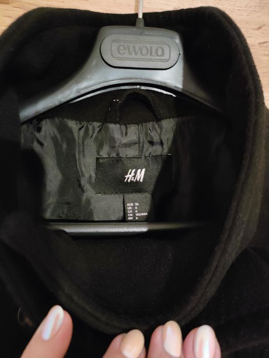 czarny płaszcz H&M S 36