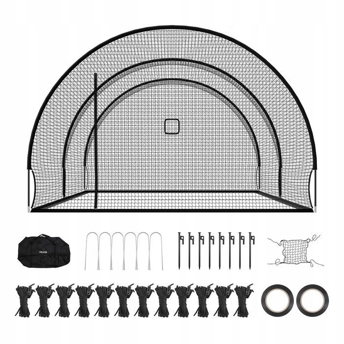 Siatka do klatki baseball VEVOR 678 X 370 X 240 cm mocna