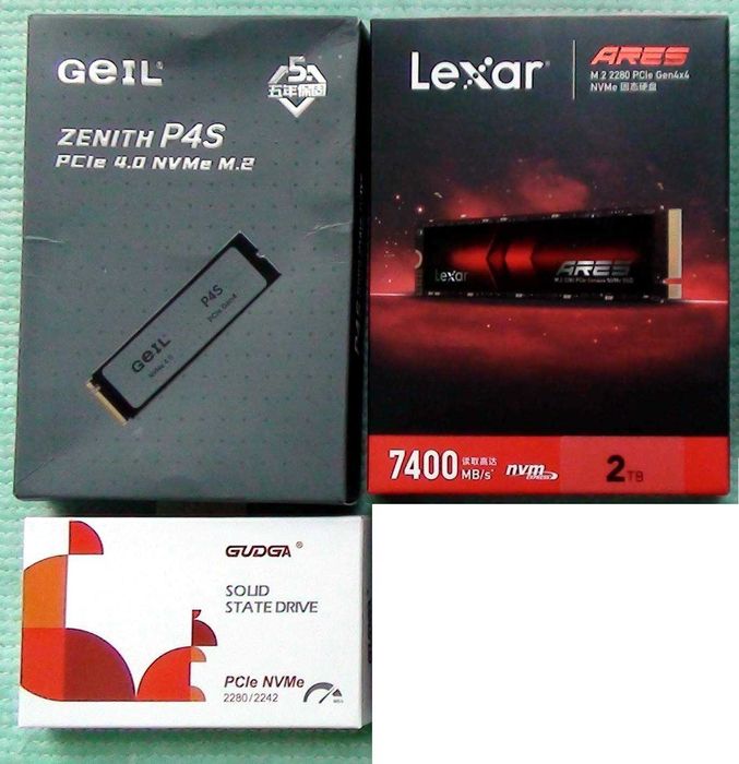 M2 SSD 2Tb PCIe4.0 7450MB/s PS 5 Gudga Fanxiang Lexar Ares GeiL НОВЫЙ