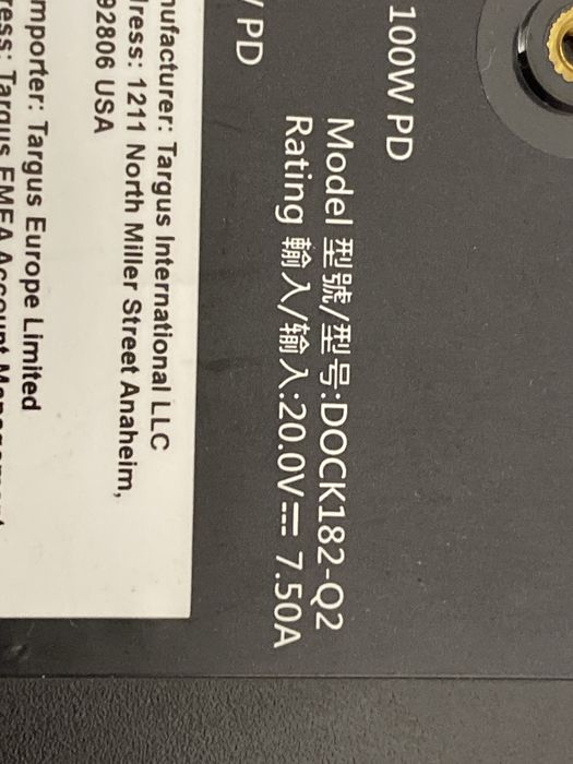 Док-станція Targus DOCK182-Q2 (USB-C)  20.5V 7.31A