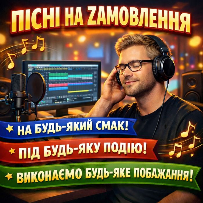 Пісня на замовлення індивідуально під вас. Пісні на будь яку подію