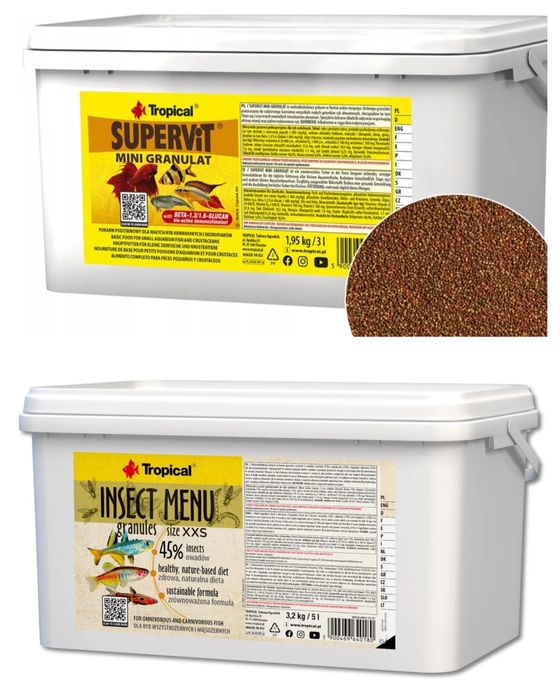 Корм Tropical Supervit mini Granulat для Петушков Півників Betta