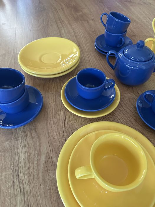 Serviços de chá e café Vista Alegre - Porcelana Azul e Amarela