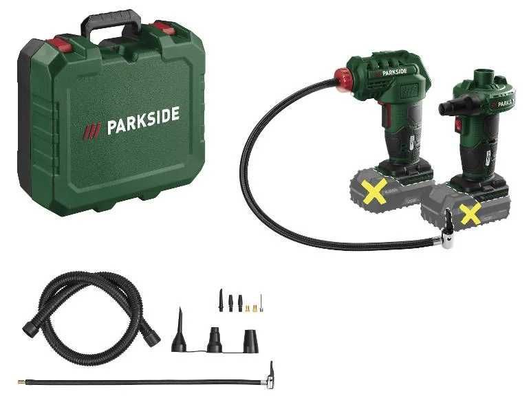 Bomba de ar e Compressor Parkside recarregável 20 V