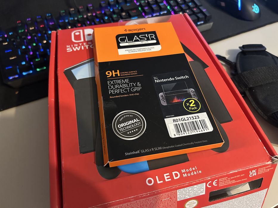 Nintendo Switch OLED super stan Duży zestaw Zelda Amimals crossing